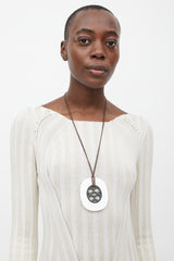 Hermès Dark Brown & White Lift Necklace