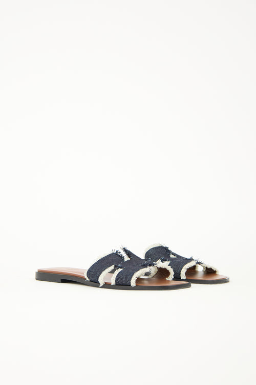 Hermès Denim & Leather Oran Sandal