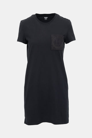 Hermès Embroidered Pocket T-Shirt Dress