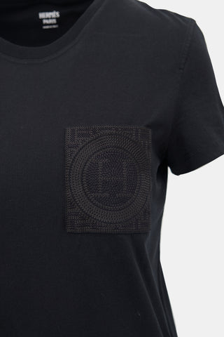 Hermès Embroidered Pocket T-Shirt Dress