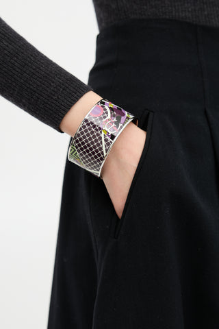 Hermès Enamel Pour Sortir Wide Bangle