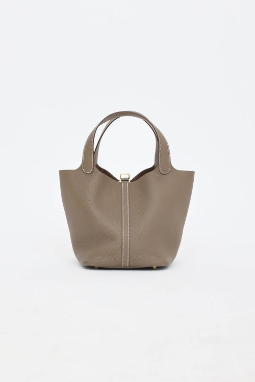 Hermès 2024 Etoupe Clemence Pioctin Lock 26 Bag