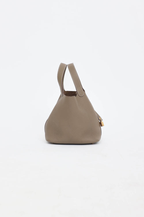 Hermès 2024 Etoupe Clemence Pioctin Lock 26 Bag