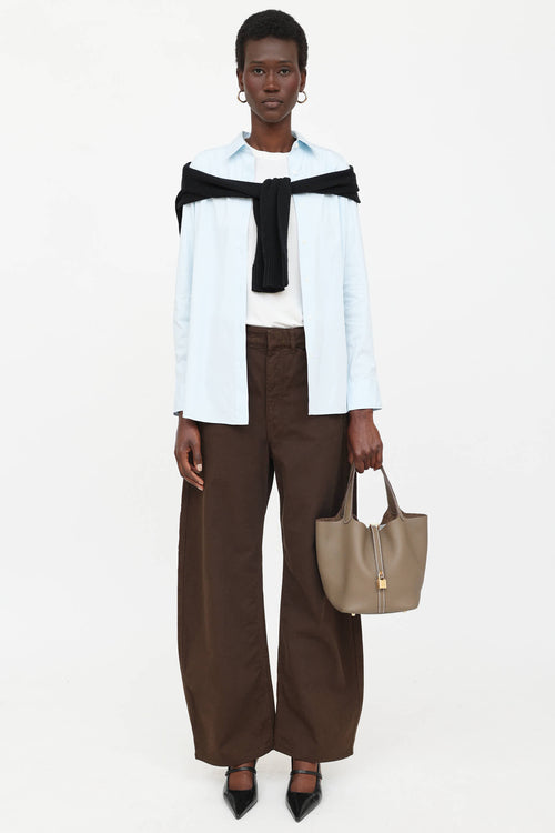 Hermès 2024 Etoupe Clemence Pioctin Lock 26 Bag