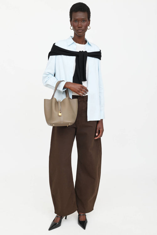 Hermès 2024 Etoupe Clemence Pioctin Lock 26 Bag