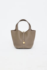 Hermès 2024 Etoupe Clemence Pioctin Lock 26 Bag