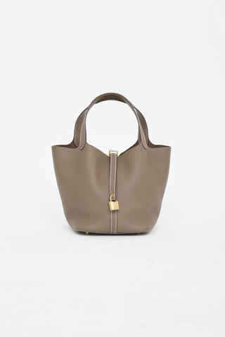 Hermès 2024 Etoupe Clemence Pioctin Lock 26 Bag