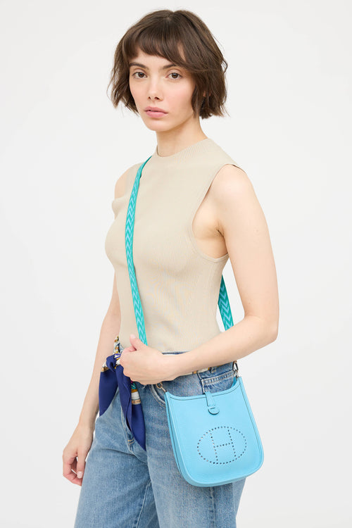 Hermès 2021 Blue De Nord Zig Zag Evelyne TPM Bag