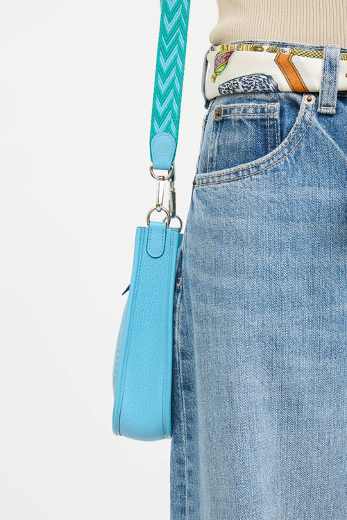 Hermès 2021 Blue De Nord Zig Zag Evelyne TPM Bag