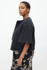 Hermès FW 2002 Grey Wool & Leather Lined Short Jacket