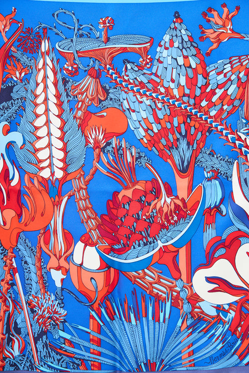 Hermès 2020 Silk Fantasie Botanique 45 Scarf