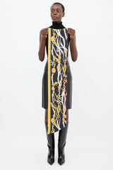 Hermès Fuchsia & Black Silk Brides De Gala Maxi Twilly Scarf