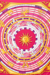 Hermès Fuchsia & Multicolour Silk Astrologie Dies et Hore 90 Scarf