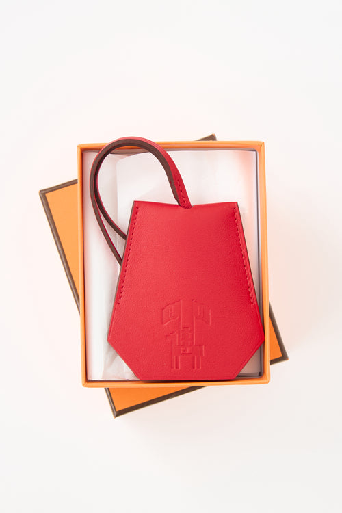 Hermès Geranium Swift Clochette Clés Keychain