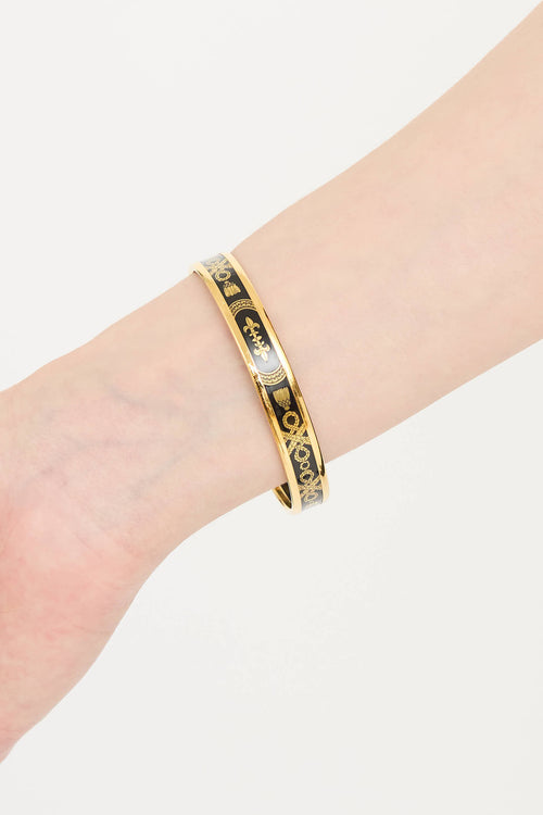 Hermès Noir Grand Apparet Narrow Bangle