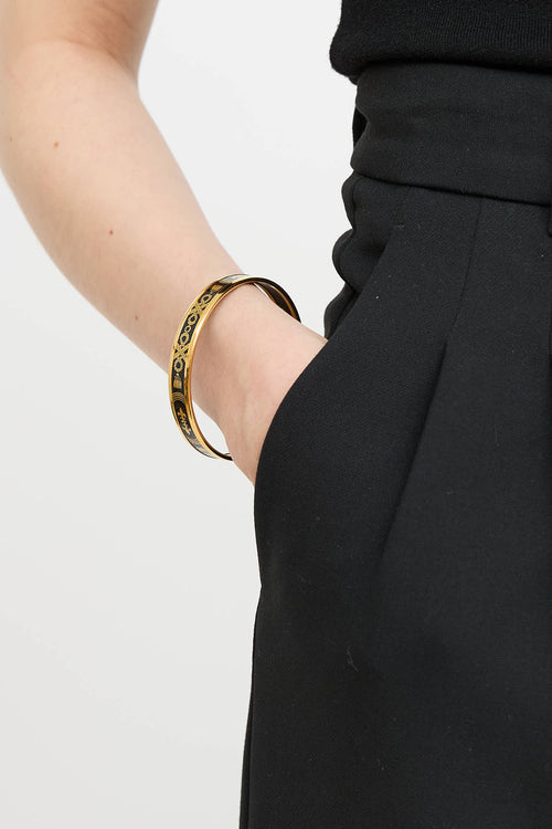 Hermès Noir Grand Apparet Narrow Bangle