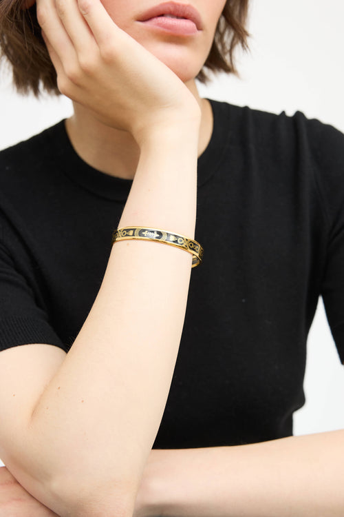 Hermès Noir Grand Apparet Narrow Bangle