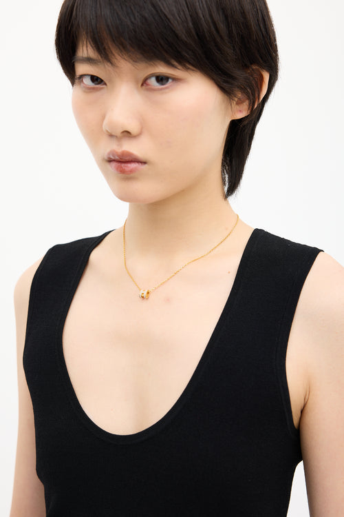 Hermès Gold & Grey Mini Pop H Necklace