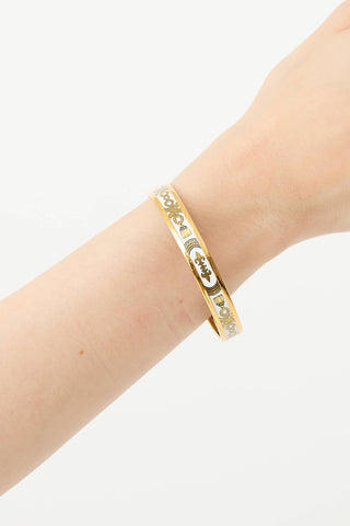 Hermès White Grand Apparat Narrow Bangle