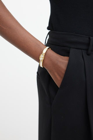 Hermès Gold & White Mini Clic Chaine D'Ancre Farandole Bracelet
