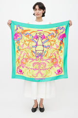 Hermès Green & Yellow Le Mors "A La Conétables" 90 Scarf
