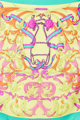 Hermès Green & Yellow Le Mors "A La Conétables" 90 Scarf