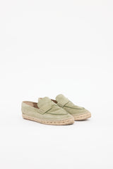 Hermès Green Suede Espadrille Loafer