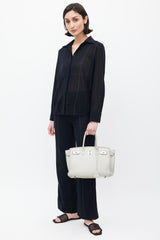Hermès 2013 Pearl Grey Clemence Leather & Silver Birkin 30 Bag