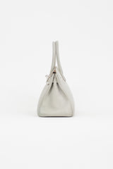 Hermès 2013 Pearl Grey Clemence Leather & Silver Birkin 30 Bag