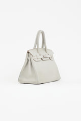 Hermès 2013 Pearl Grey Clemence Leather & Silver Birkin 30 Bag