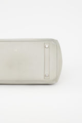 Hermès 2013 Pearl Grey Clemence Leather & Silver Birkin 30 Bag