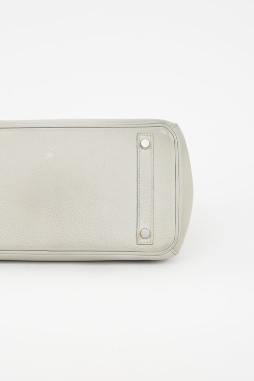 Hermès 2013 Pearl Grey Clemence Leather & Silver Birkin 30 Bag