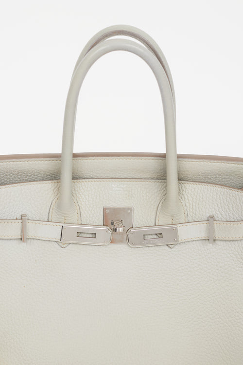 Hermès 2013 Pearl Grey Clemence Leather & Silver Birkin 30 Bag