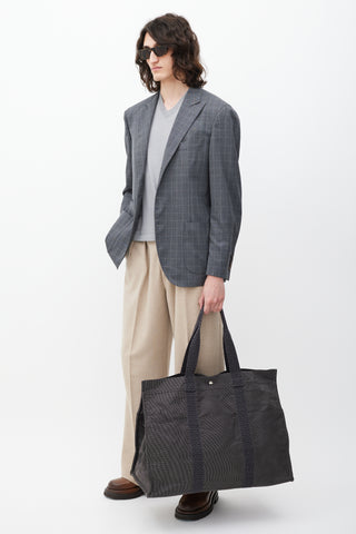 Hermès Grey Canvas Herline TGM Tote Bag