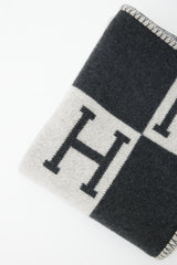 Hermès Grey Cashmere & Merino Wool Avalon Throw Blanket