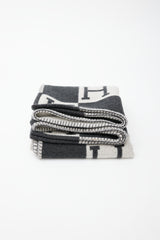 Hermès Grey Cashmere & Merino Wool Avalon Throw Blanket