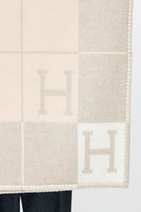 Hermès Grey & Cream Avalon III Throw Blanket