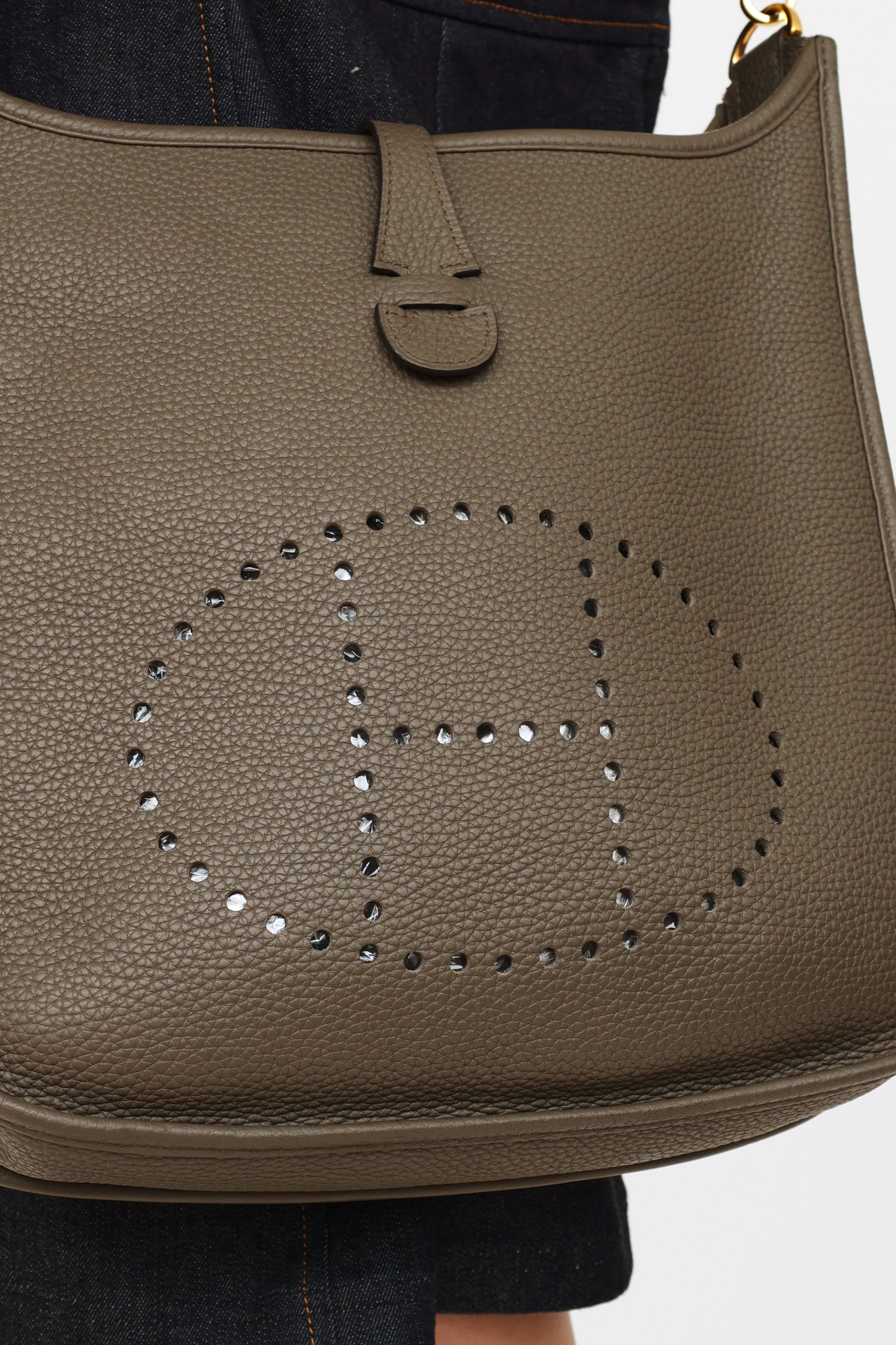 Hermès // Vert De Gris Clemence Leather Evelyne III 29 Bag – VSP Consignment