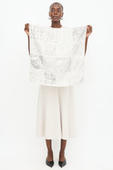 Hermès 2023 Special Edition Grey Silk 16 Carrés 60 Scarf