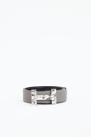 Hermès Grey Belt Buckle Reversible Belt