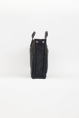 Hermès 2000s Grey & Black Toile Herline Fourre Tout MM Bag