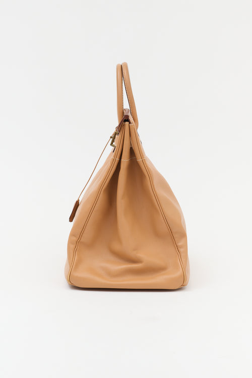 Hermès 1996 HAC Natural Courchevel Birkin 45 Bag