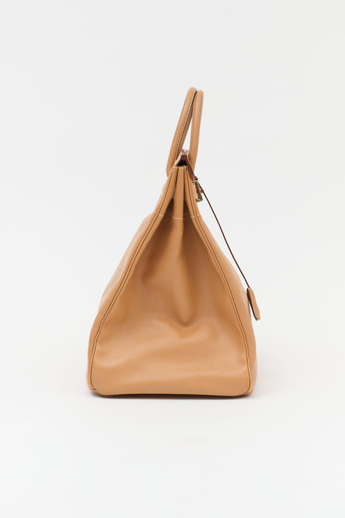 Hermès 1996 HAC Natural Courchevel Birkin 45 Bag