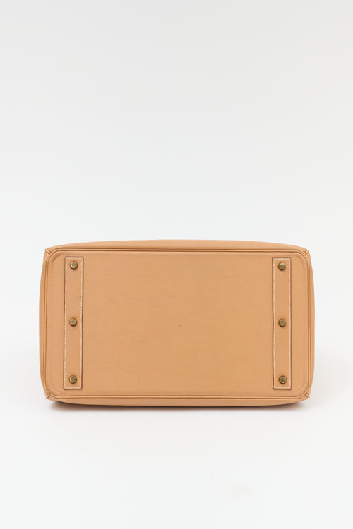 Hermès 1996 HAC Natural Courchevel Birkin 45 Bag