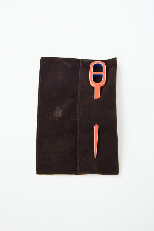 Hermès Acetate Two Tone Chaîne D'Ancre Hair Pin