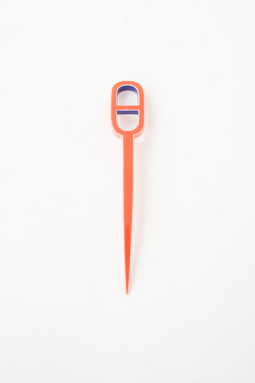 Hermès Acetate Two Tone Chaîne D'Ancre Hair Pin