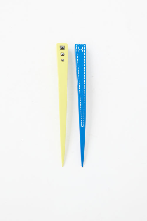 Hermès Acetate 2 Piece Hair Pins
