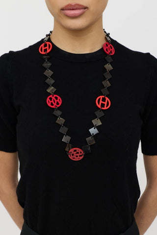 Hermès Hava Station Pendant Horn Necklace