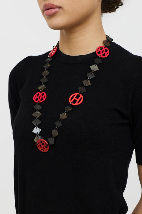 Hermès Hava Station Pendant Horn Necklace