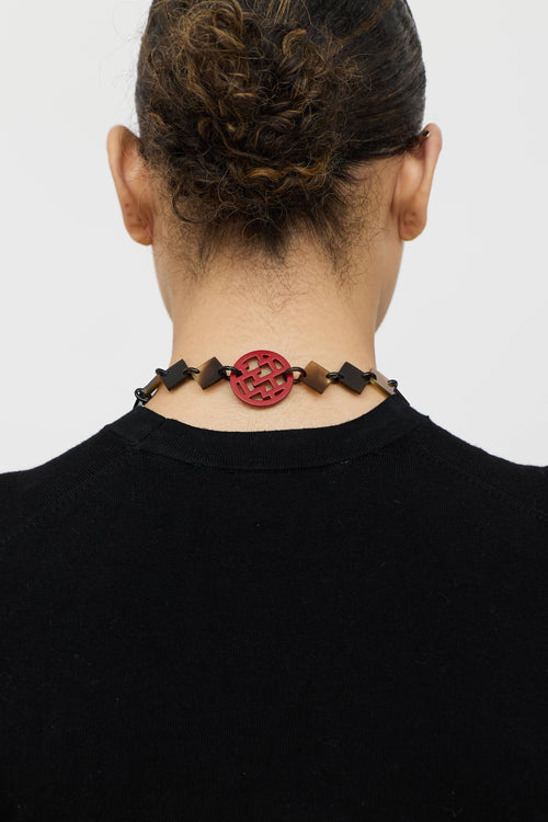 Hermès Hava Station Pendant Horn Necklace